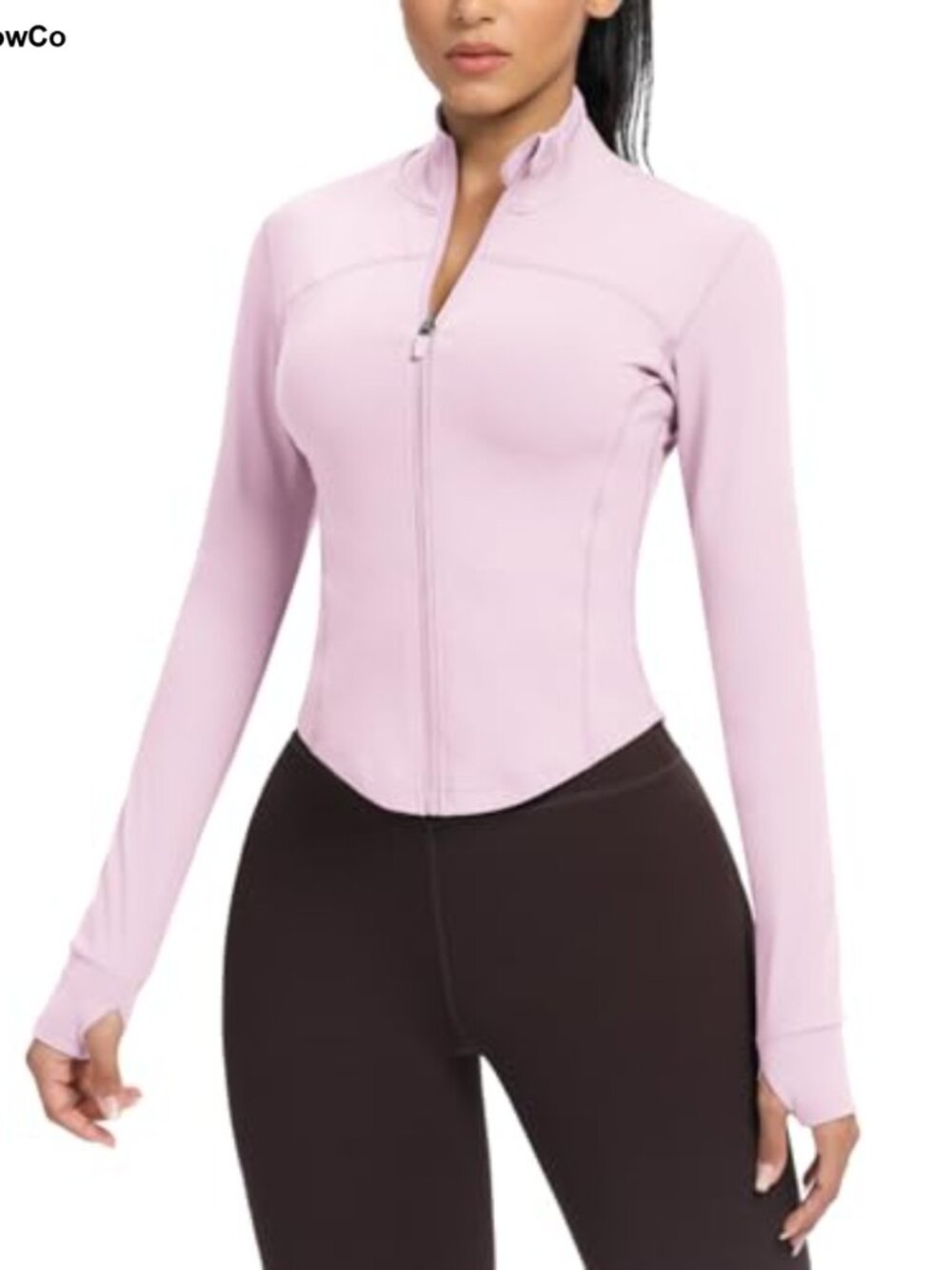 Cropped Zip Running Jacket Women's Slim Fit Athletic